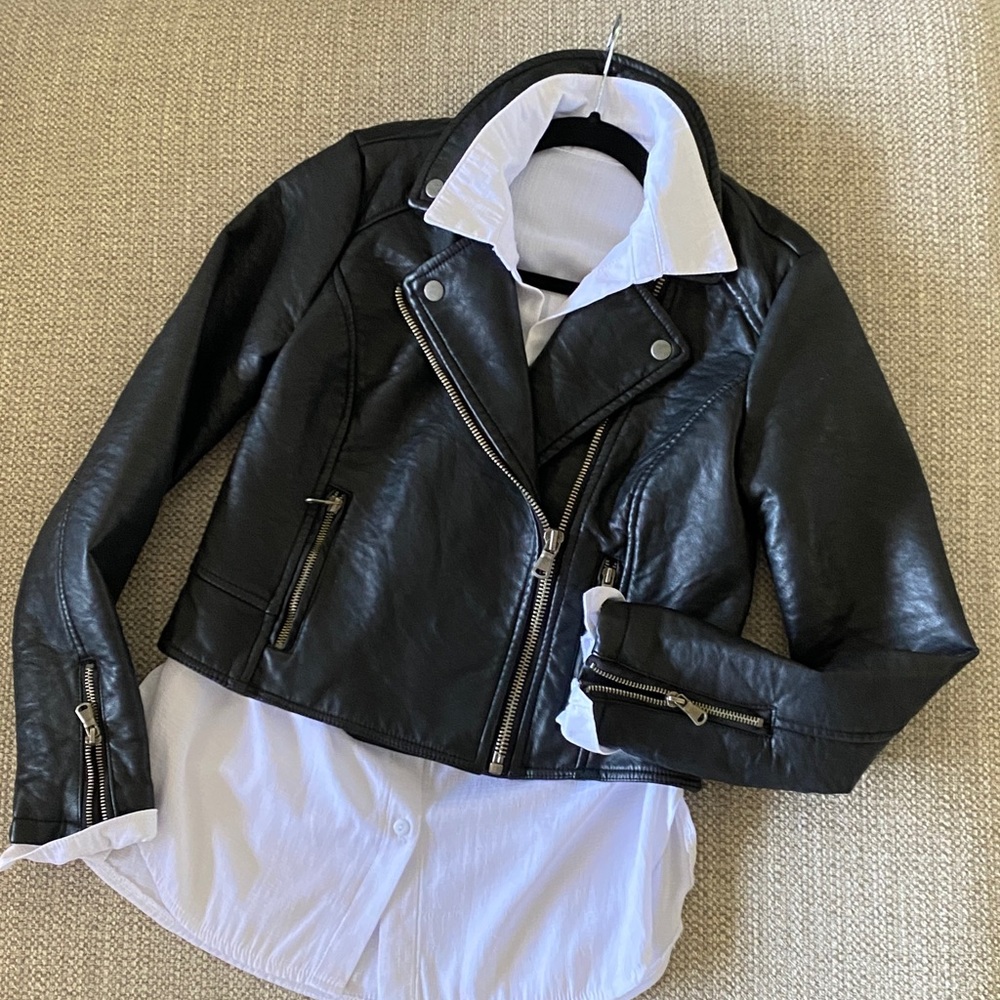 Motorcycle Jacket Cropped. Size S. EUC Jet Black